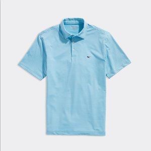 Vineyard Vines blue striped sankaty polo